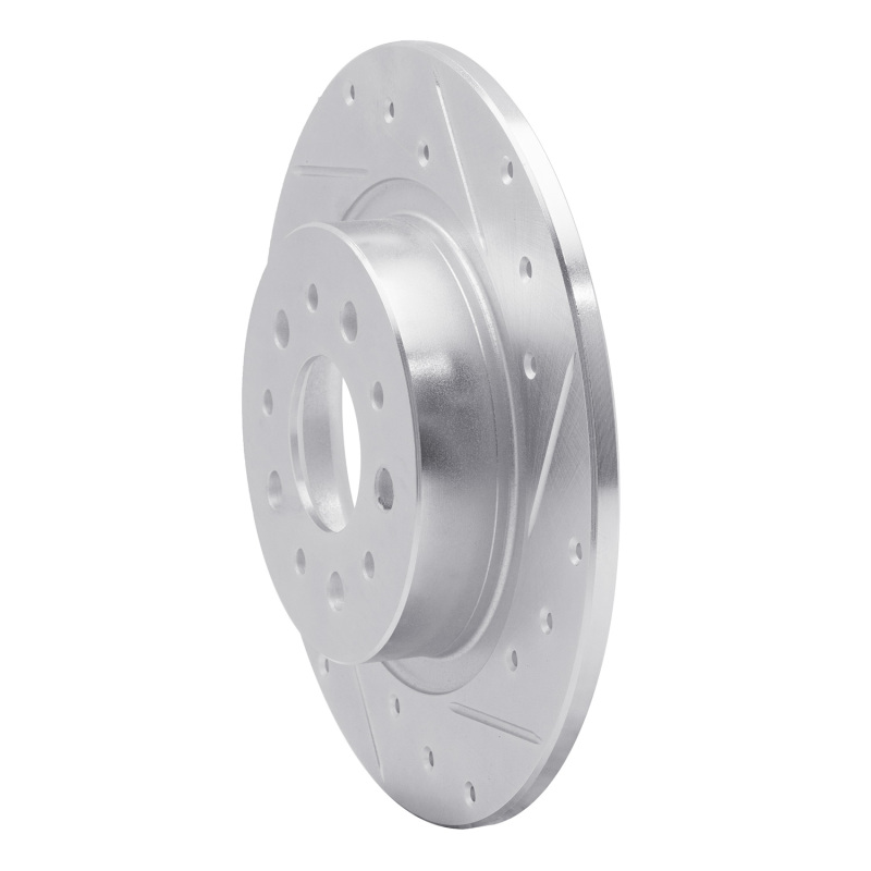 Fiat 500L Brake Rotor (1) - Rear Right - R1 Concepts - Drilled & Slotted - Silver - `14-`19